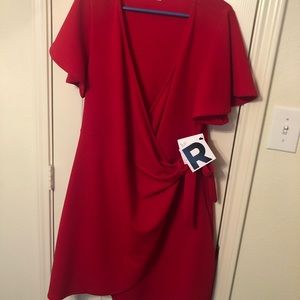 Rebel Wilson 1X Cherry Red Wrap Dress